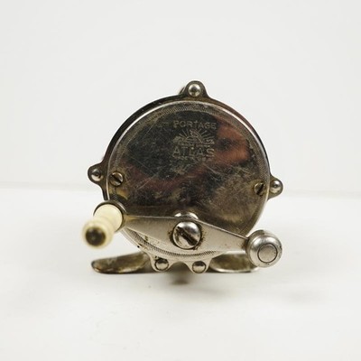 Antique Atlas Portage Raised Pillar Fly Fishing Reel 60 Vintage USA Made Silver