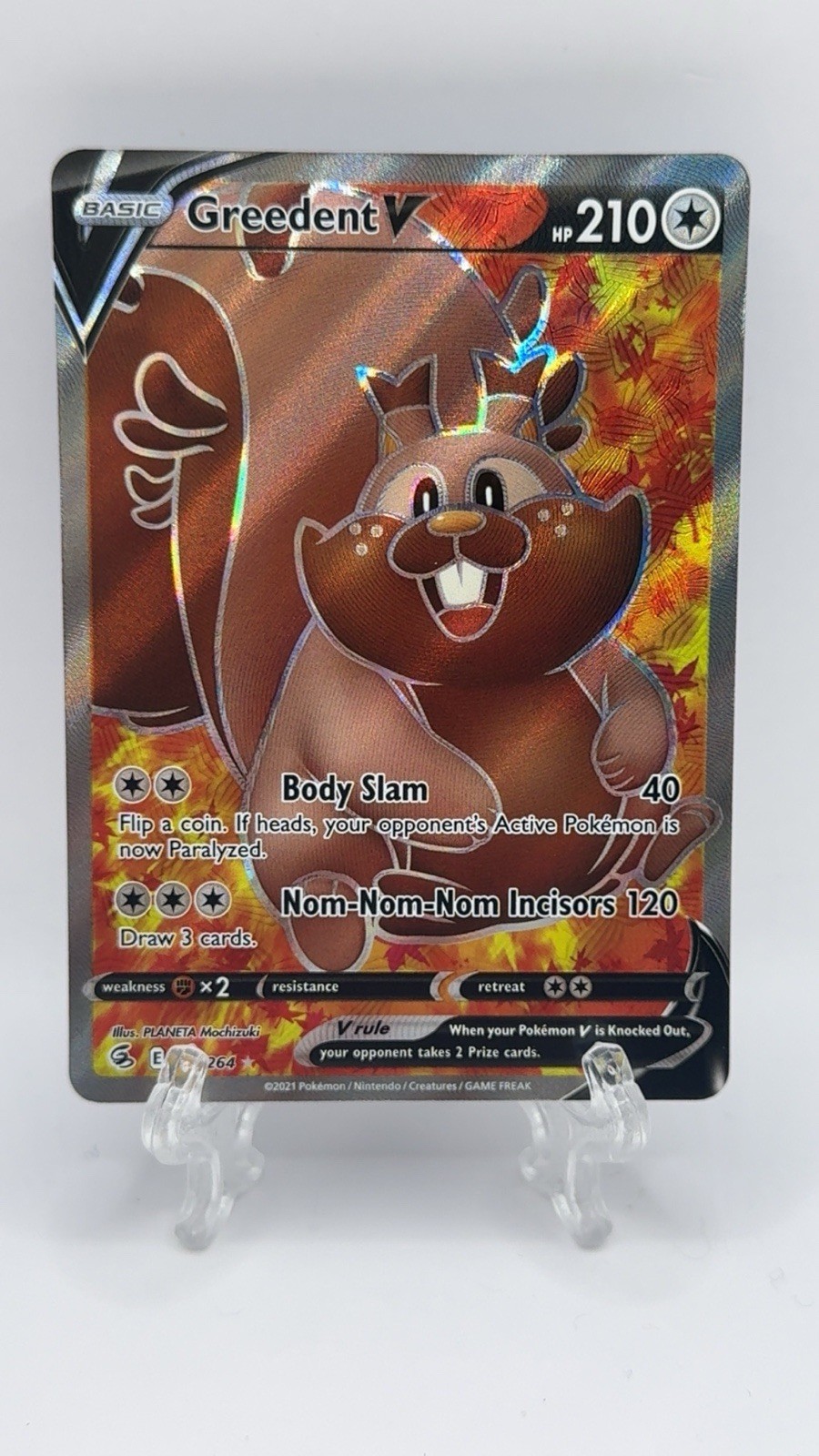 Greedent V Full Art 256/264 Ultra Rare Fusion Strike Pokemon TCG NM