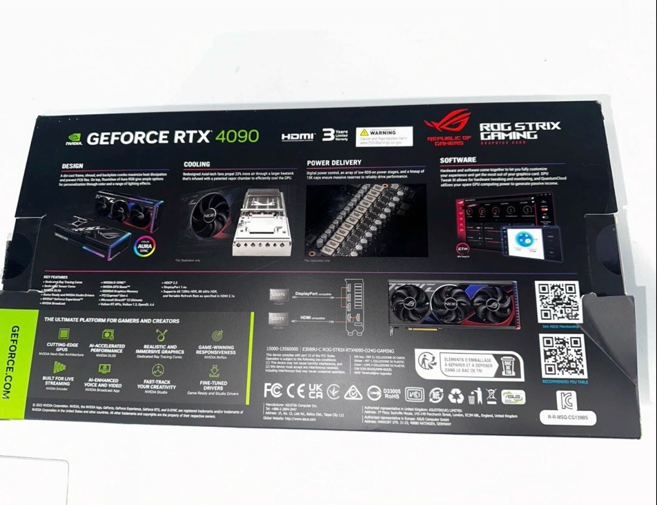 ASUS ROG Strix GeForce RTX 4090 OC 24GB GDDR6X Graphics Card ASUS ROG Strix GeForce RTX 4090 OC 24GB GDDR6X Graphics Card