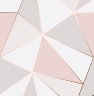 Geometrische Tapete 3D Scheitel Dreieck Modern Metallic Rosegold feines Dekor