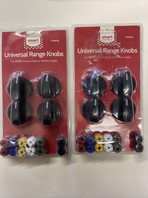 2 Pack Smart Choice KNOBKIT4B Universal Range Knobs - Fits Most Gas Or Electric