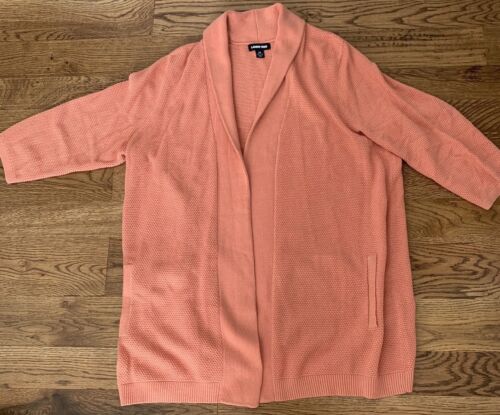 Women's LANDS END ORANGE Open Front Cardigan Sweater - Cotton - size 2X- New