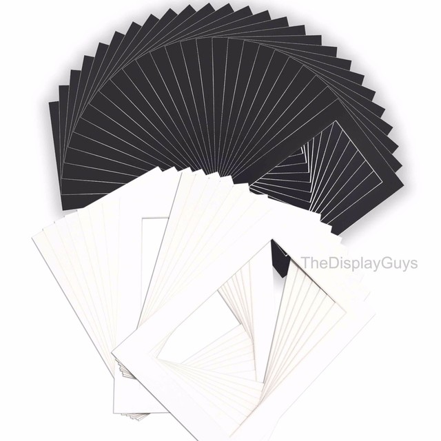 Set Of 25 Black White Matting Mat Board Back Board Bags For