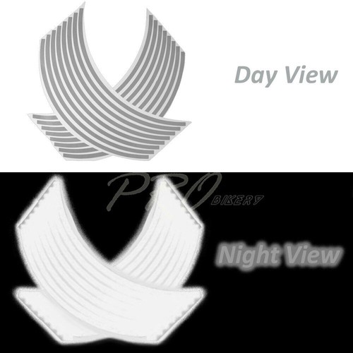 8"Reflective Logo Decal+16"17"18" Rim Tape/Wheel Stripe Sticker for Yamaha White - Picture 4 of 11