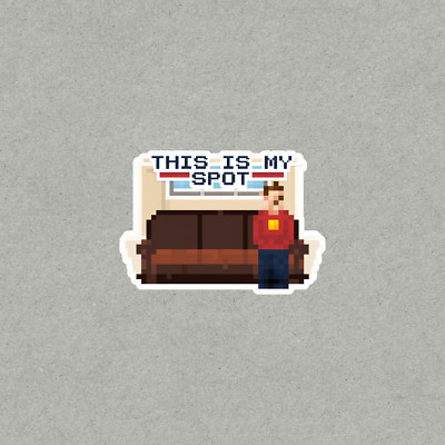 Pixel Art Sticker - This Is My Spot Gamer Couch Decal #5542