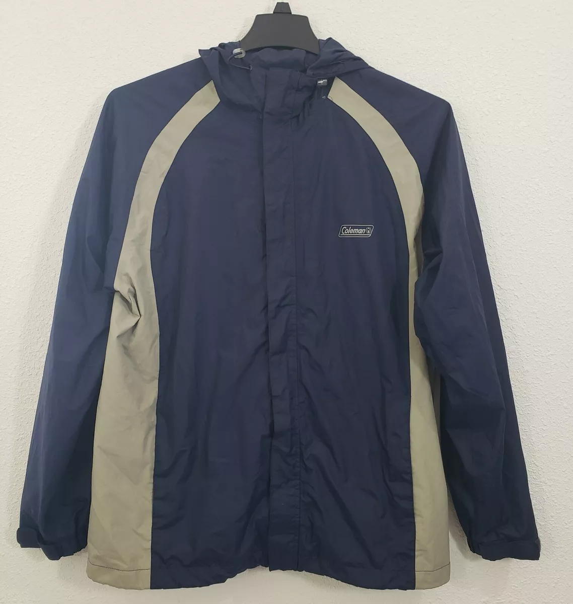 Coleman Men's Rain Jacket Wiht Hood Blue Size M | eBay