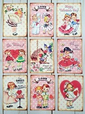 9 Retro Style Valentine Handmade Pocket Letter Cards Scrapbooks Journals Crafts