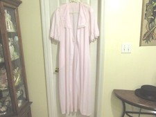 VTG SHADOWLINE Bathrobe Sz S Long Pink Wrap Robe Elbow Sleeves Sz S Pajamas
