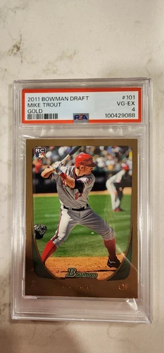 2011 Bowman Draft Gold -#101 Mike Trout (RC)  PSA 4