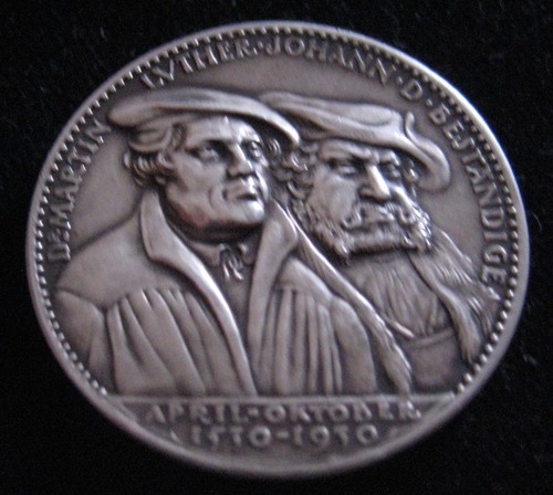 MDS GOETZ SILBERMEDAILLE 1930 "MARTIN LUTHER UND JOHANN DER BESTÄNDIGE" #O