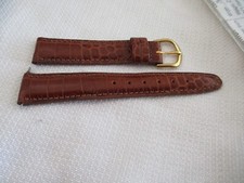 GENUINE leather usa watchstrap watch band strap 18mm cognac gold croco grain