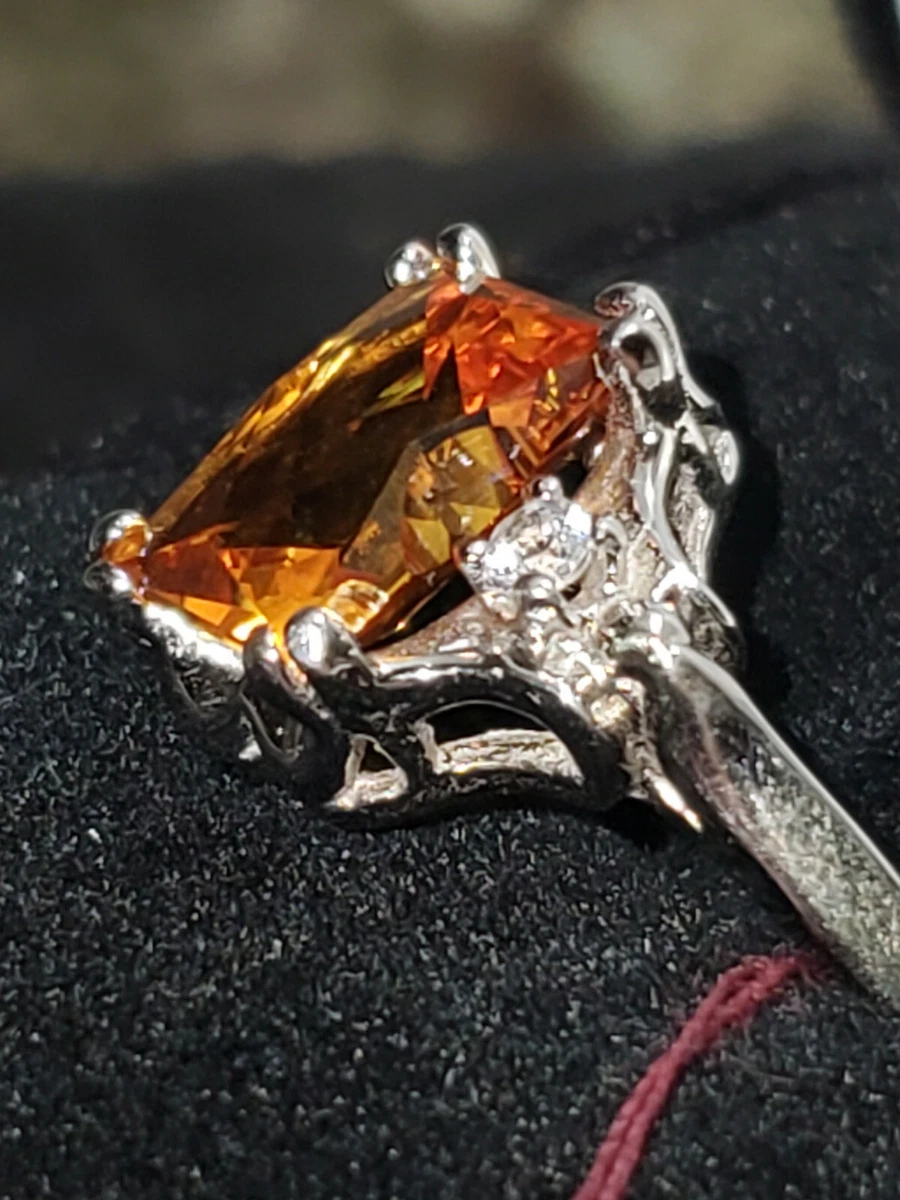 Orange on sale spessartite ring