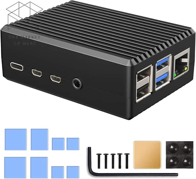 Miuzei Raspberry Pi 4 Gehäuse Mit 4B Case Aluminium Passiv Kühlung Speziell Entw