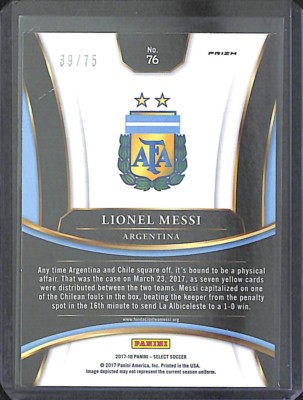 Lionel Messi 2017-18 Select Prizm 20枚限定 LIONEL MESSI 2017-18 PANINI SELECT ORANGE PRIZM #D 26/75 | eBay