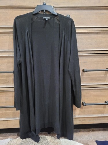 Eileen Fisher Open Front Cardigan, Black, Size Large - Afbeelding 1 van 5
