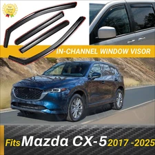 For Mazda CX-5 2017-25 In-Channel Rain Sun Guards Shade Deflectors Window Visors