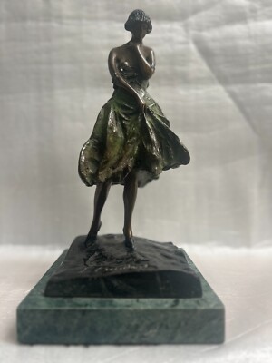 LOUIS ICART ( 1888-1950) L'ACCIDENT Bronze Sculpture Signed Marbel