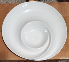 MACY'S THE CELLAR WHITEWARE 13" X 13" Chip & Dip Platter Serving Dish C1