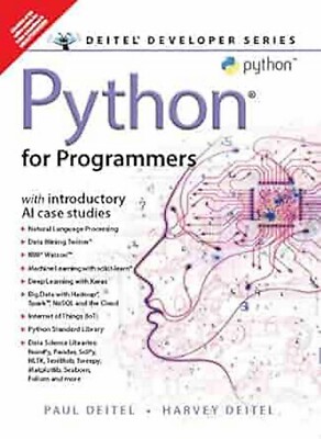 New: Python for Programmers by Harvey Deitel 1st  INTL ED  9789353947989