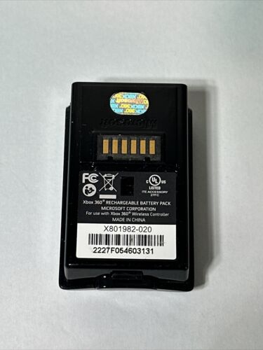 Manette sans fil noire OEM Microsoft Xbox 360 batterie rechargeable NON TESTÉE - Photo 1/2
