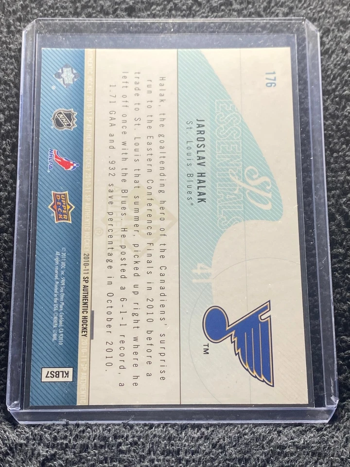 2010-11 SP Authentic - Essentials - #176 Jaroslav Halak *0777/1999* - Image 2 of 2