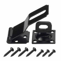Gatehouse Black With Screws Heavy Duty Door Lock Hardware 3.5-in Steel Hasp Gatehouse Black With Screws Heavy Duty Door Lock Hardware 3.5-in Steel Hasp