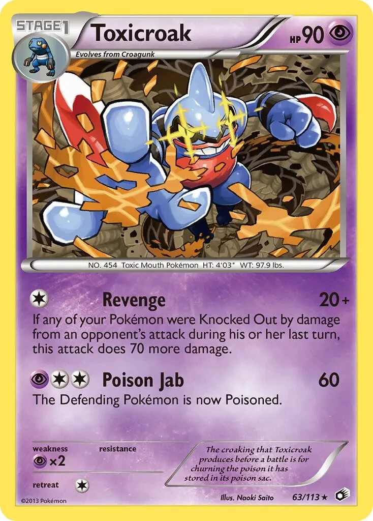 Toxicroak 63/113 Rare Legendary Treasures Pokemon TCG