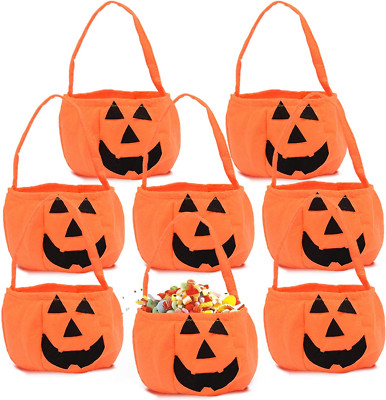 Halloween Kürbis Candy Bag, 8 Stück Halloween Kürbis Sammeltasche Halloween Kürb