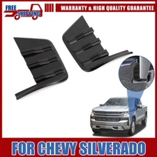 Black Front Bumper Fog Light Cover Trim Bezel For Chevy Silverado 1500 2019-21