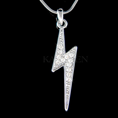 Lightning Bolt made with Swarovski Crystal Thunderbolt Military Necklace  Jewelry