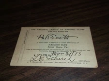 1918 MASONIC CLUB MEMBERSHIP CARD JERSEY SHORE PENNSYLVANIA 