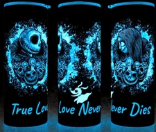 Glow in the Dark Jack and Sally  Nightmare Before Christmas Cup Mug Tumbler 20oz