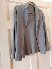 Issey Miyake Pleats Please Ladies Soft Grey Shirt Jacket Large