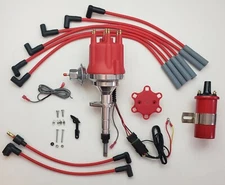 small cap CHEVY INLINE 6 Cylinder 235 216 Red HEI Distributor + Coil + Wires USA