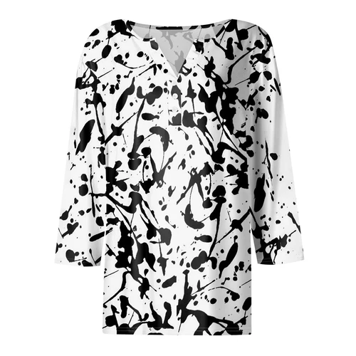 Women's 3/4 Sleeve T-Shirt 2024 V-Neck Casual Basic Tee Fit Tunic Tops Blouse - Picture 11 of 35