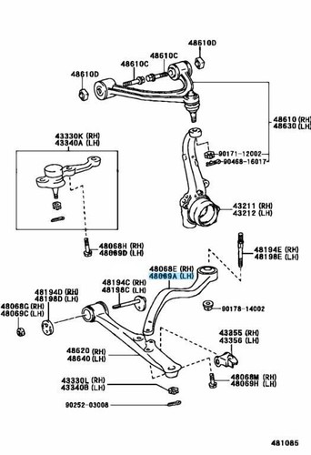 TOYOTA Genuine OEM ARISTO LEXUS GS300 GS400 GS430 Front Suspen Lower Arm Left - Picture 2 of 2