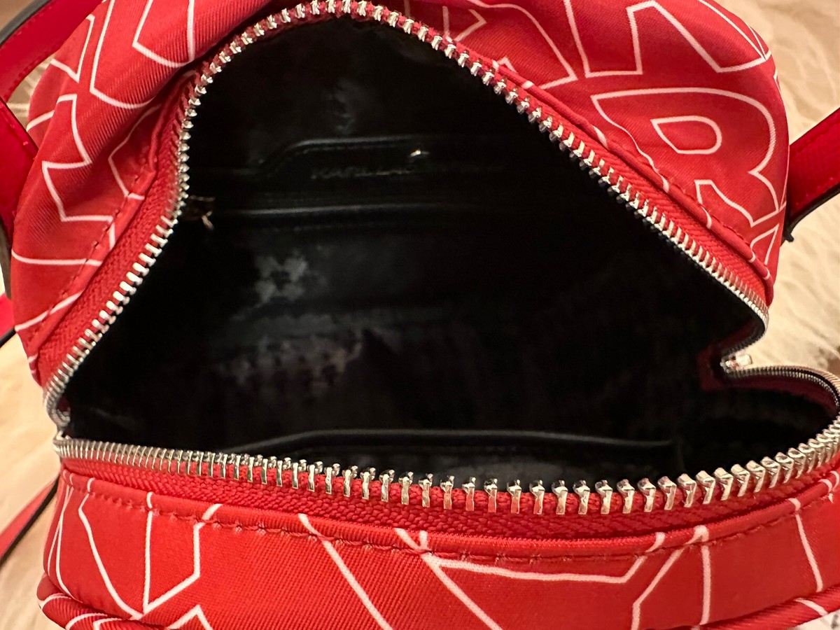 KARL LAGERFELD PARIS RED WHITE NYLON BACKPACK - NWT | eBay display picture 1