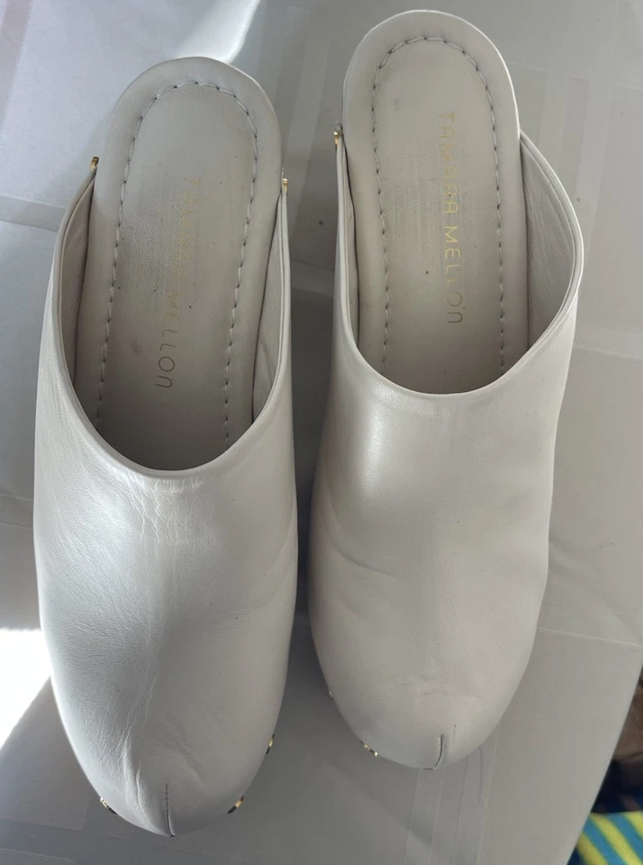 Chloe Tamara Mellon Mules Clogs Beige US8/EU38 - Image 2 of 4