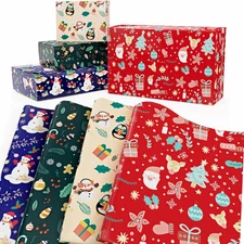 Christmas Wrapping Paper Set, Xmas & Neutral Wrapping Paper (6 Sheets 29 In. X 4