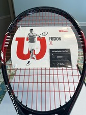 New Wilson Fusion XL Tennis Racquet Grip Size 4 3/8 WRT30070U3 Black Red