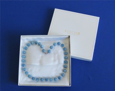 Staatsgeschenk Risch Juwelier & Goldschmied Aquamarin Perlen Halskette & 925er