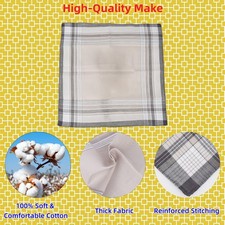 12 Pack Men's Handkerchiefs 100 Cotton 6 Colors, nearly 16x16 Inch 40x40cm,...