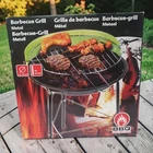 Portable Round BBQ Grill Metal Charcoal Barbecue Garden Camping 33cm