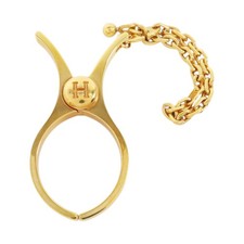 HERMES Metal Filou Glove Clip Charm Metal Gold