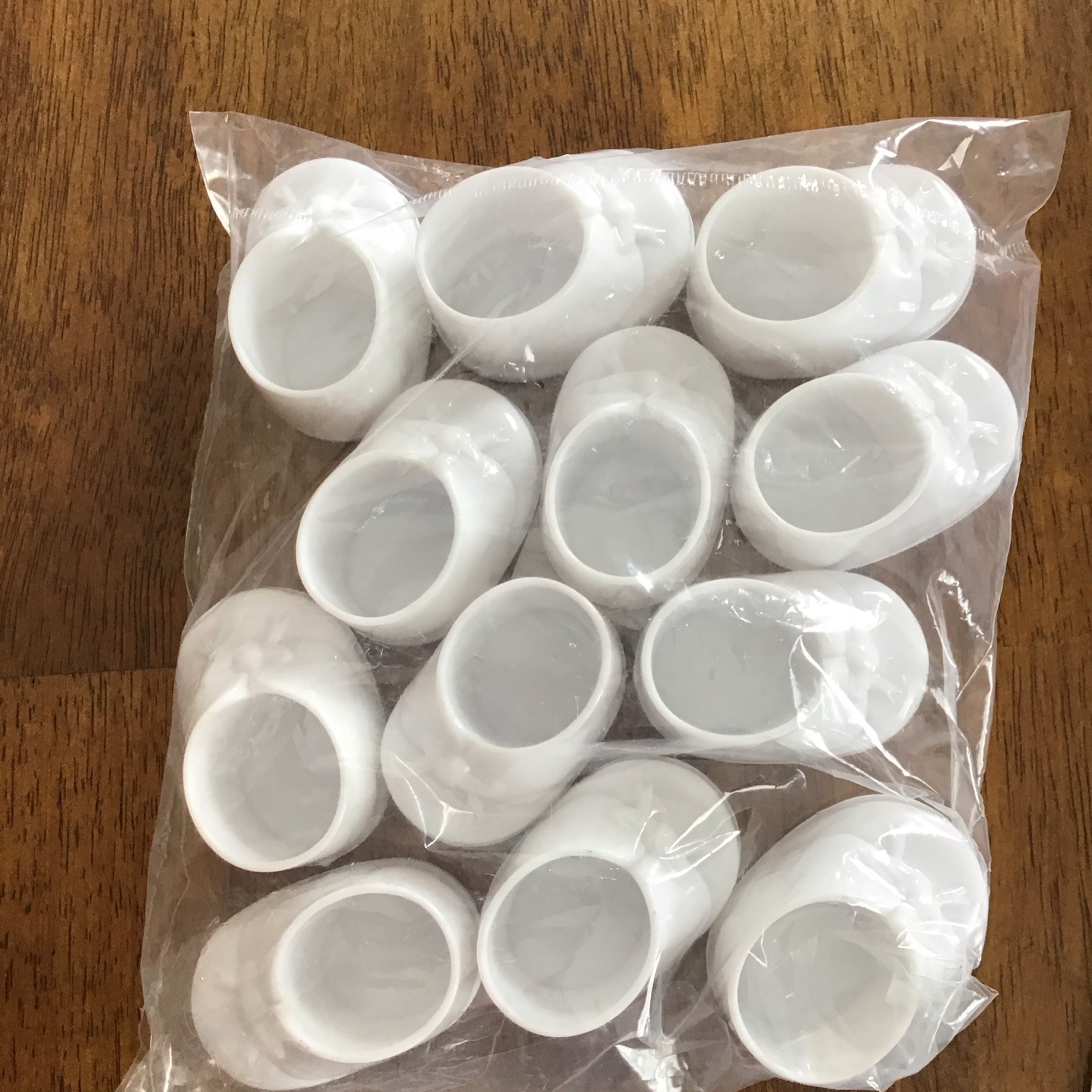 12 White Plastic Med.  Shoe Party Favors Decorative Baby Shower Supplies 