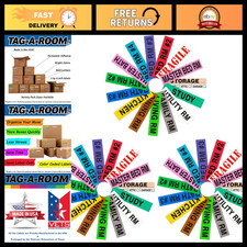 Color Coded Moving Box Labels - 800 Room ID Stickers 100 Fragile Stickers, Pac