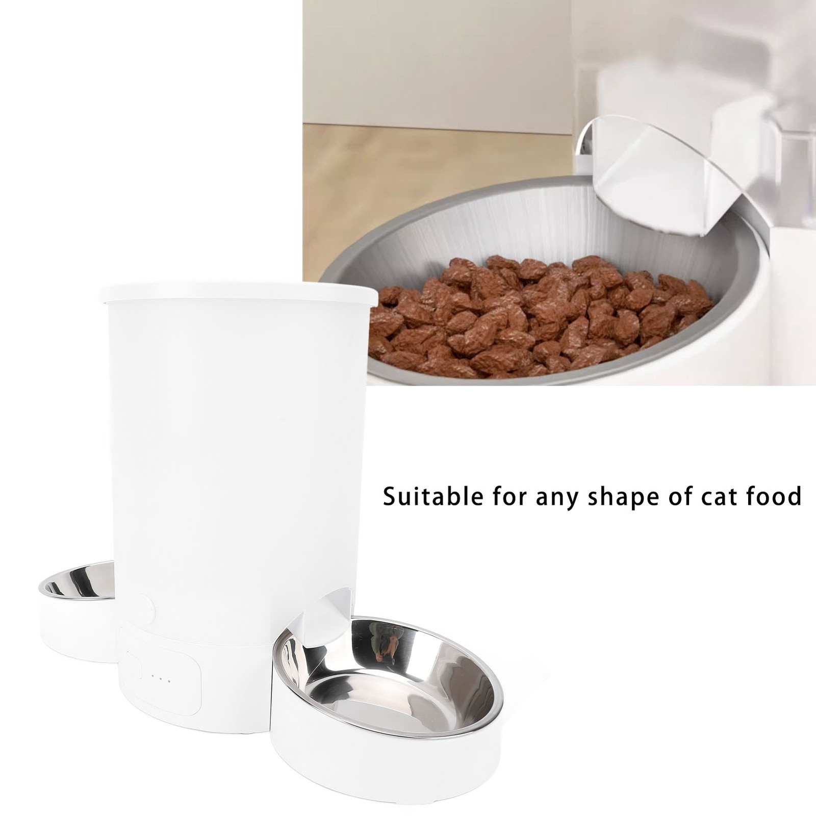 Automatic Cat Feeders For Two Cats 3L Quantitative Feeding Timed 2.4G WiFi Smart
