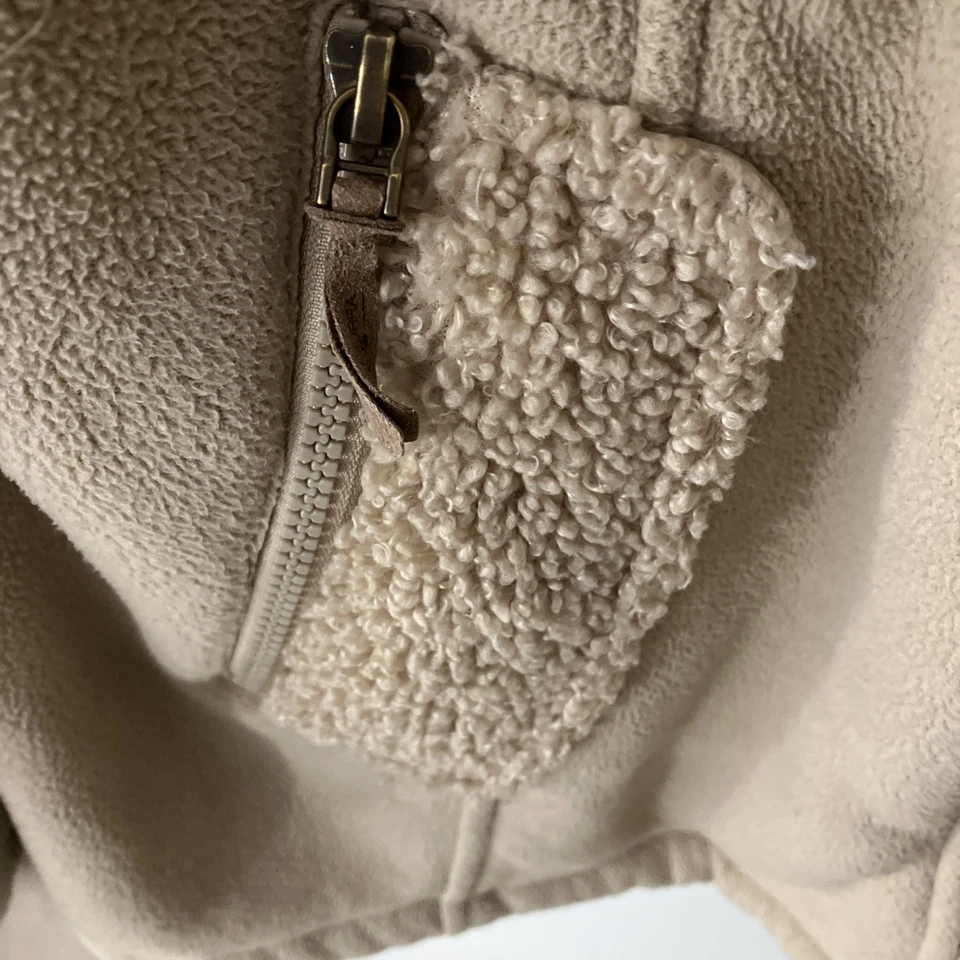 Kookaburra By Ugg 抓绒夏尔巴冬季夹克外套带帽米色 M 码 — 第 3/4 张图片