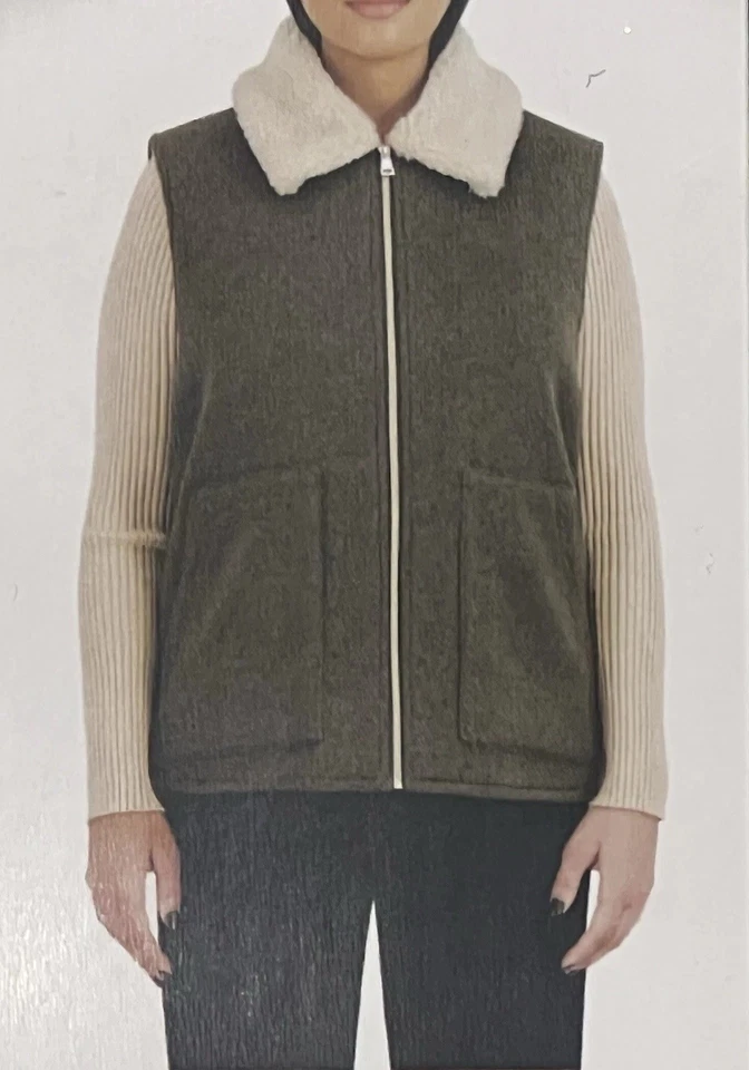 Sanctuary Women's mixed Media Vest Green - Image 2 of 4