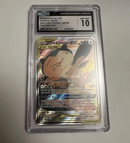 Pokemon Eevee & Snorlax GX Tag Team Tins Alt Art Promo SM169 CGC 10 Gem Mint